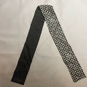 Coach purse scarf tie: 100% silk, black and off white